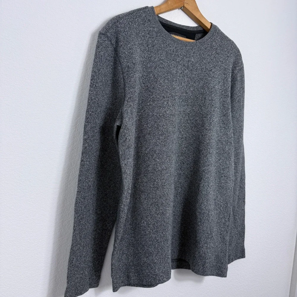 Banana Republic Mens XL Gray Marl Cotton Blend Long Sleeve Crewneck Sweater